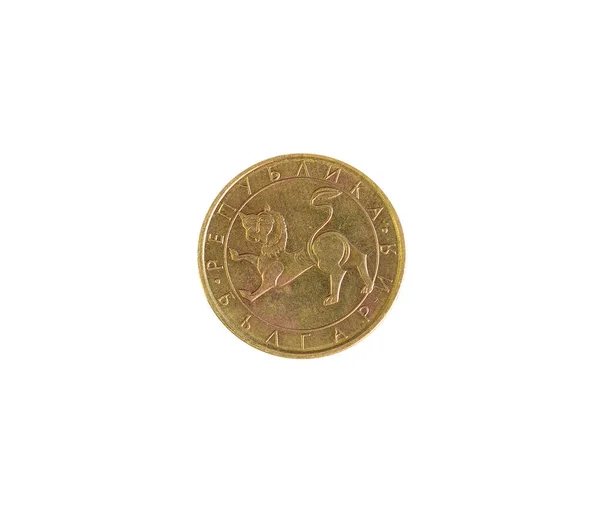 Mynt Tillverkade Bulgarien Som Visar Forntida Lejonskulptur — Stockfoto