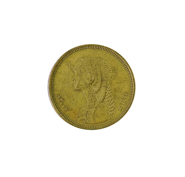 Mynt Egypten Som Visar Bust Cleopatra Vii Philopator Vänster Formell — Stockfoto
