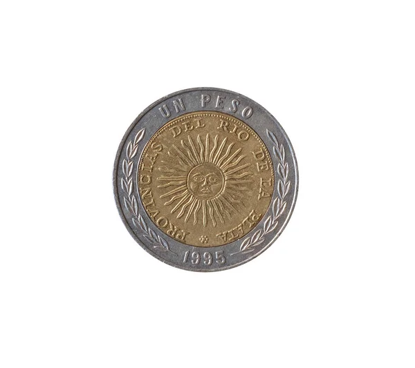 Peso Mynt Gjorda Argentina Som Visar Design Första Argentinska Mynt — Stockfoto