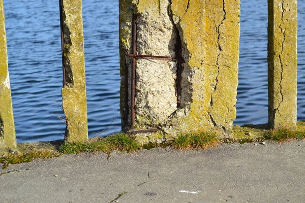 Old Worn Out Bridge Danube Serbia Made Concrete — Stock Photo, Image