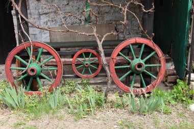 Sırbistan 'da çiftçilerin kullandığı eski araçlar, variller, arabalar