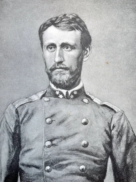 Ілюстрація Полковника Михайла Іліка 1845 1876 Опублікована Famous Serbs Xix — стокове фото