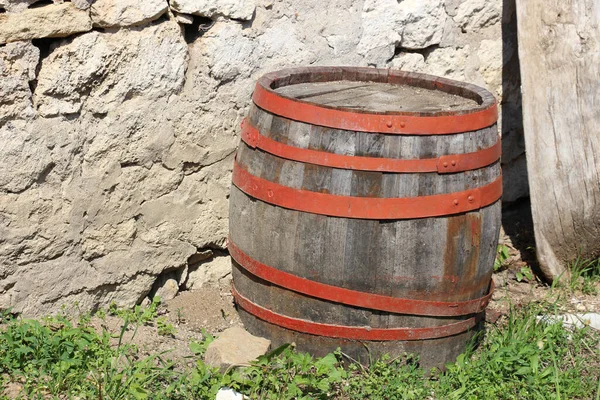 Pots Argile Antique Boîtes Métalliques Barils Utilisés Pour Stocker Nourriture — Photo