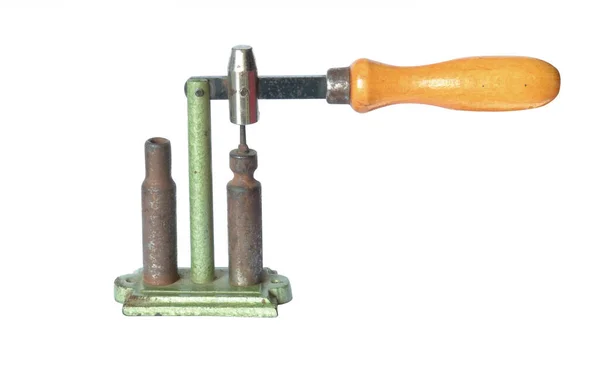 Vintage Munition Ladegerät Isoliert Auf Weißem Hintergrund — Stockfoto