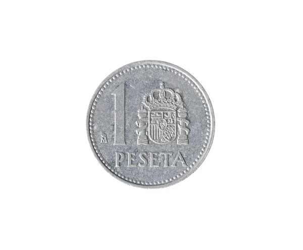 Vintage One Peseta Coin Made Spain 1986 — стоковое фото