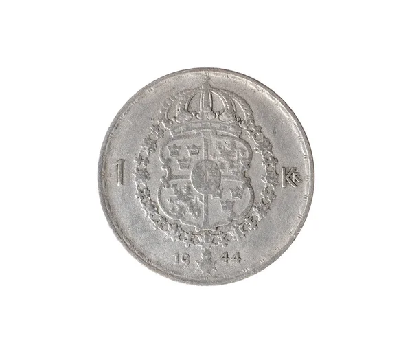 Vintage Ένα Νόμισμα Κορώνας Από Σουηδία 1944 — Φωτογραφία Αρχείου