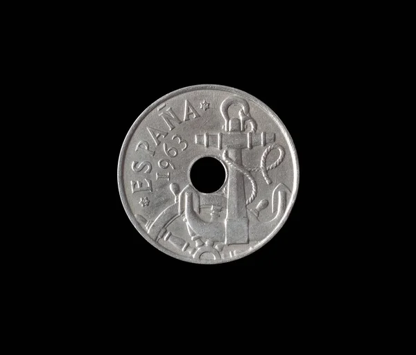 Framsida Centimos Mynt Tillverkade Spanien 1963 — Stockfoto