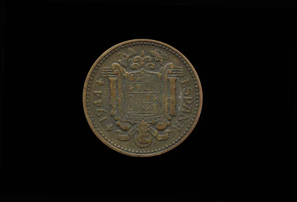 Vintage Spanish Peseta Coin — стокове фото