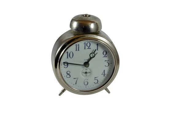Old Alarm Clock White Background Stock Picture