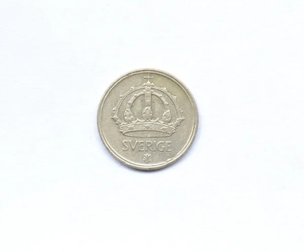 瑞典1949年制造的10枚硬币的背面 显示了皇家王冠 — 图库照片