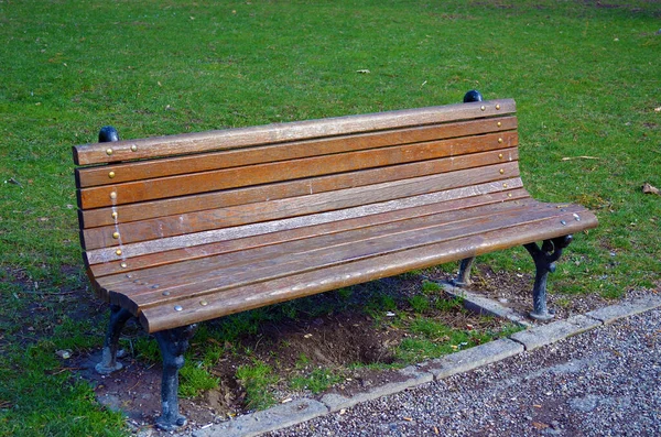 Wooden Bench Park — Stock Photo, Image