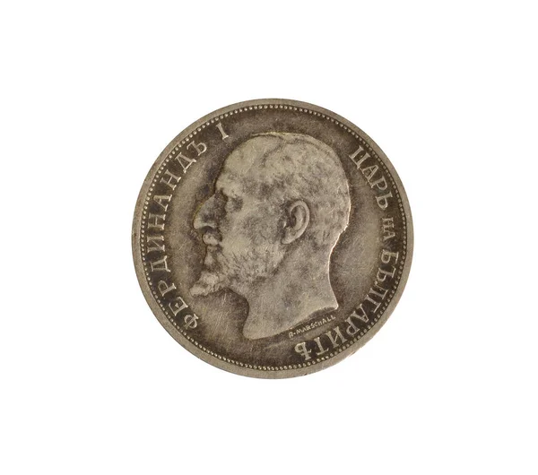 Lev Coin Made Bulgaria 1913 Shows Portrait Tsar Ferdinand — Foto de Stock