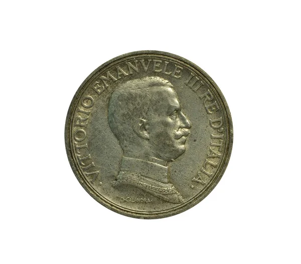 Framsida Lira Mynt Tillverkade Italien Som Visar Byst Kung Victor — Stockfoto