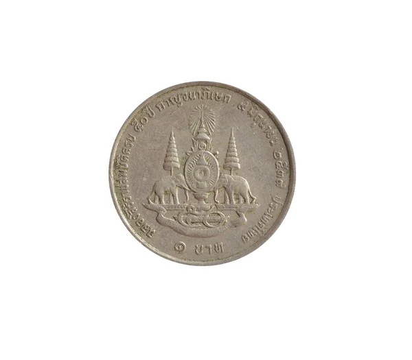 600 Бат Сделанный Таиландом Который Показывает Национальное Герб Летие Царствование — стоковое фото