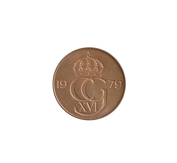 Ore Coin Made Sweden Shows Coat Arms — Fotografia de Stock