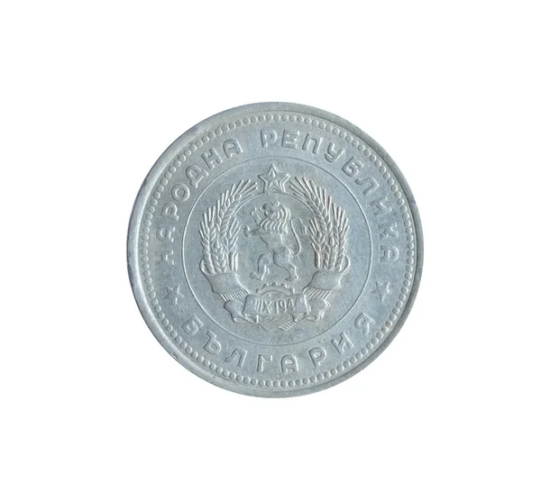 One Lev Coin Made Bulgaria Shows Coat Arms — Fotografia de Stock