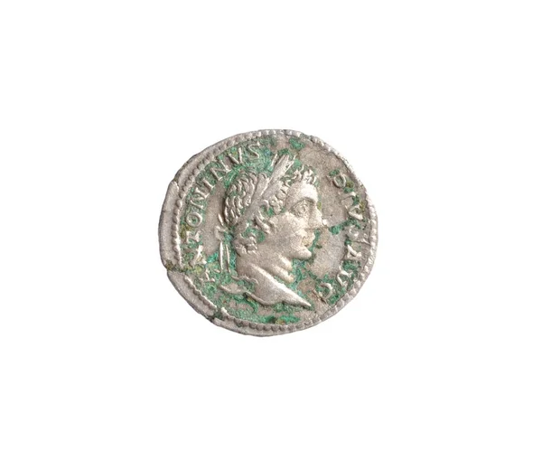 Ancient Roman Coin White Background — Fotografia de Stock