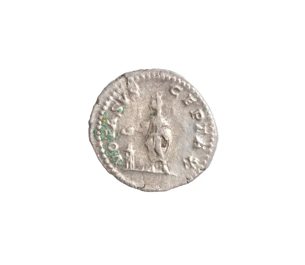 Ancient Roman Coin White Background — Fotografia de Stock