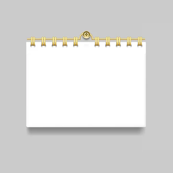 Kalender met gouden spiraal op de muurvector — Stockvector