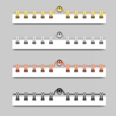 Duvar takvimleri için bir dizi spiral gerçekçi vektör