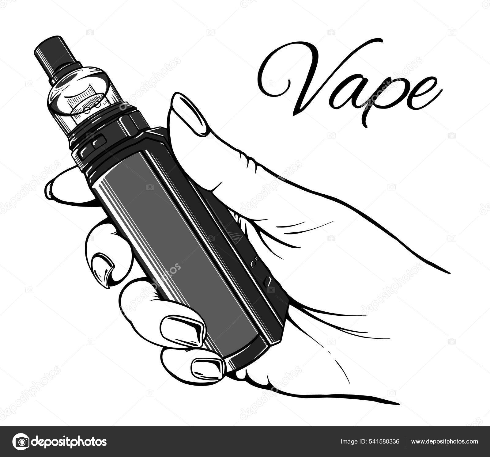 Sketch vape hand vector on a white background eps 10 Stock Vector Image