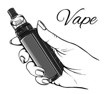 Sketch vape hand vector on a white background eps 10