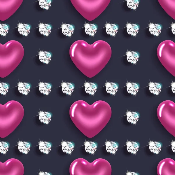 Απρόσκοπτη μοτίβο γεωμετρικό μωβ καρδιά διαμάντια διάνυσμα Διάνυσμα Αρχείου