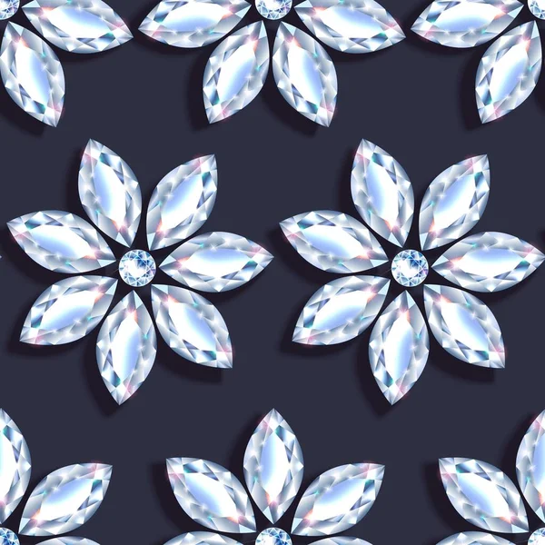 Безшовний візерунок з квітів алмазів Векторні ілюстрації — стоковий вектор