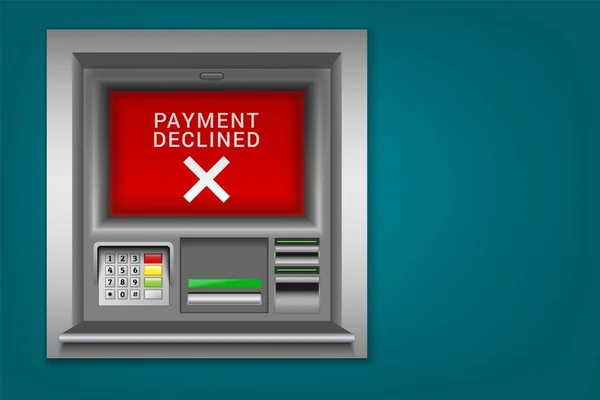 Brak gotówki w ATM odrzucił wektor płatności Ilustracje Stockowe bez tantiem