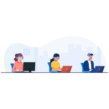 Bir çağrı merkezinde çalışan, erkek müşteri hizmetleri temsilcisi.