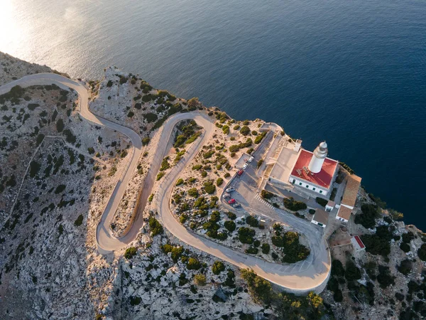 Formentor Cape Lighthouse Aerial Drone View Majorca — Stock Photo, Image