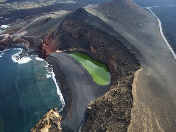 Lanzarote hava manzaralı Yeşil Göl