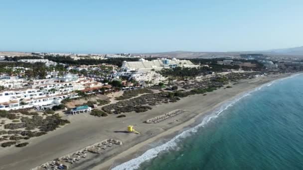 Aerial View Costa Calma Coastline Resorts Fuerteventura Canary Islands — Vídeo de Stock