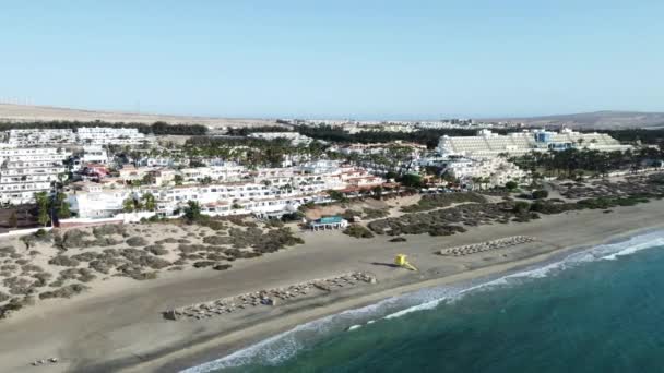 Aerial View Costa Calma Beach Town South Fuerteventura Canary Islands — 图库视频影像