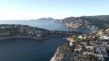 Mallorca hava manzaralı Port d 'Andratx kıyı şeridi