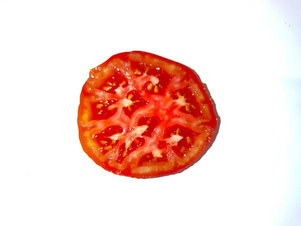 Rondelle tomate fond blanc