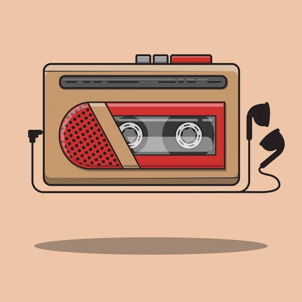 Walkman vektör çizimi, 90 'ların müzik çalıcısı