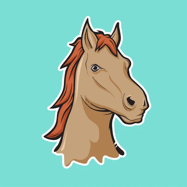 Vectorillustratie Paardenkop Sticker — Stockvector