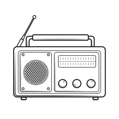 Vector Radio Vintagevector marka sanat eseri radyo