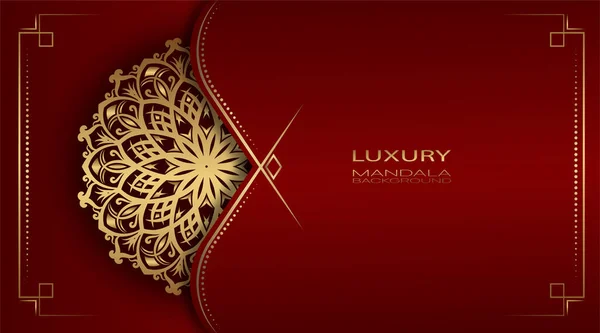 Kırmızı lüks arka plan, altın mandala süsü