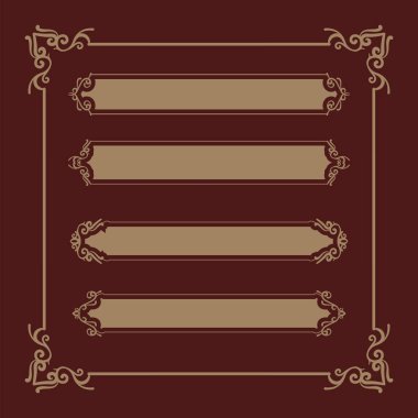 Vintage çerçeveler, sınırlar ve elementler, vektör seti