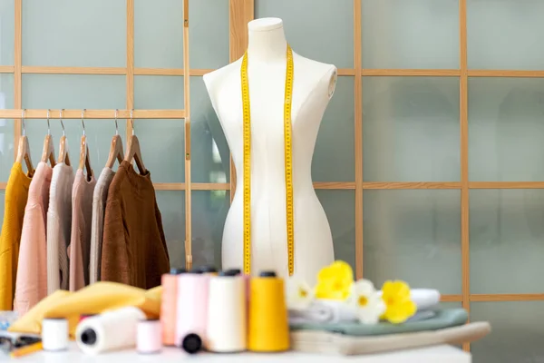 Selecione Manequins Foco Medidas Personalizadas Elegantes Trilho Pano Para Designer — Fotografia de Stock