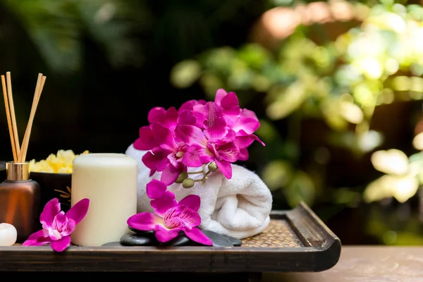 Thai Spa Tratamientos Aromaterapia Sal Masaje Exfoliante Azúcar Con Flor —  Fotos de Stock