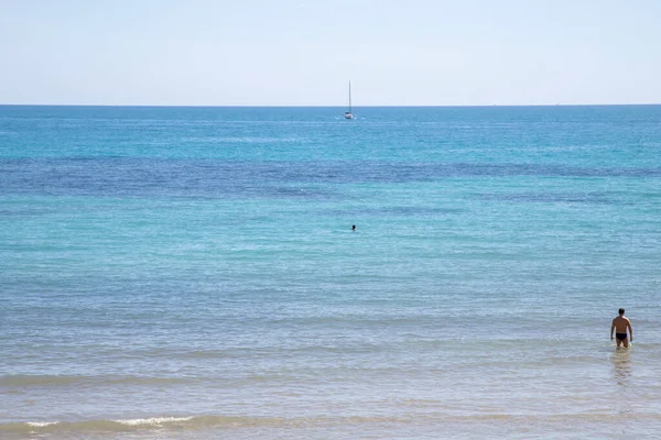 Nice Day Beach Coast Alicante Walk Sail — стоковое фото