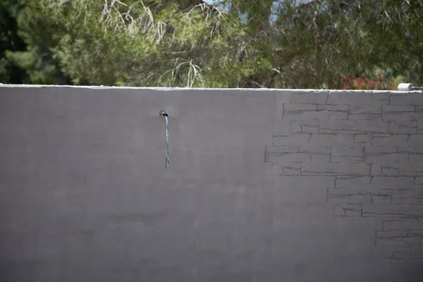 Muro de hormigon impreso en proceso de estampado de dibujo 