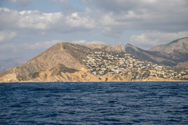 Urbanization at the foot of the mountain in Calpe, views from th