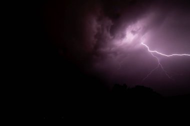 lightning storm, summer storm, lightning and thunder in purple colors