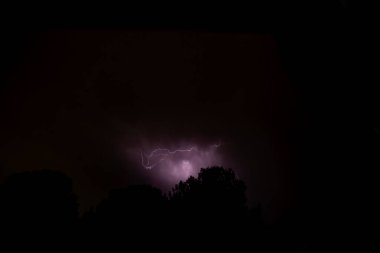 lightning storm, summer storm, lightning and thunder in purple colors