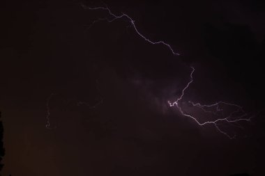 lightning storm, summer storm, lightning and thunder in purple colors