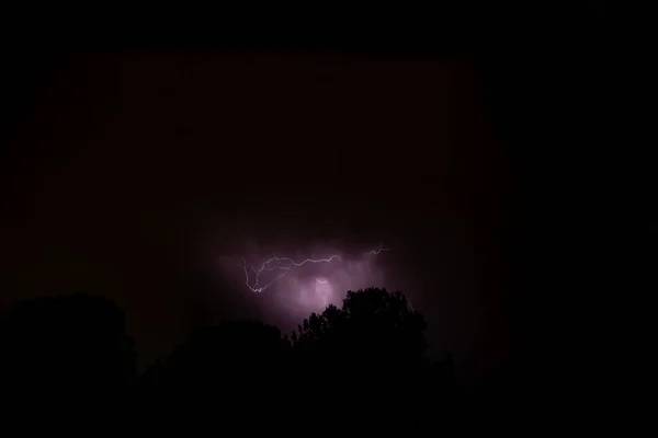 Lightning Storm Summer Storm Lightning Thunder Purple Colors — Stockfoto